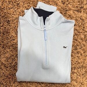 Vineyard Vines Light Blue Kids Half-Zip Sweater